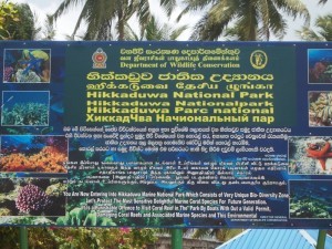 Cartello del Hikkaduwa National Park, Sri Lanka