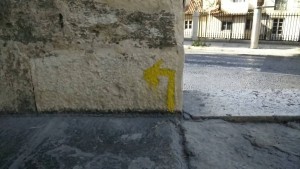 Prima freccia gialla - Cammino Santiago portoghese