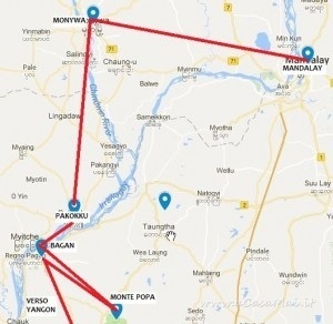 Quarta mappa viaggio in Myanmar