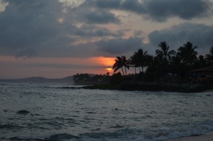 Sunset at Poipu Beach ( Kauai Hawaii)