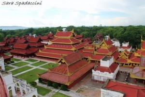 Royal Palace di Mandalay dall'alto, Myanmar