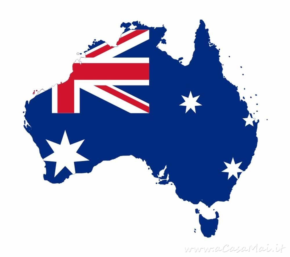 On the road Australia: il viaggio Mappa e bandiera Australia