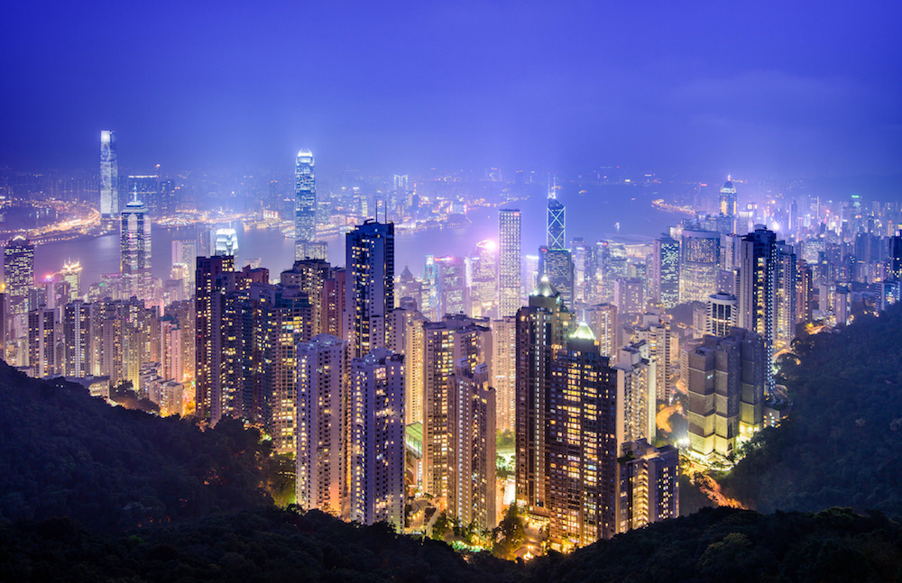 La vista sui grattacieli di Hong Kong dal Victoria Peak è mozzafiato