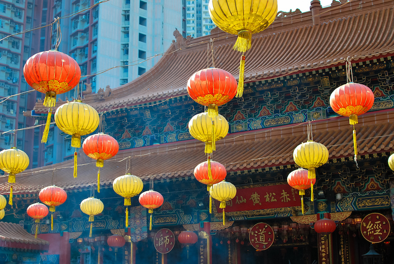 Lanterne al tempio di Wong Tai Sin 