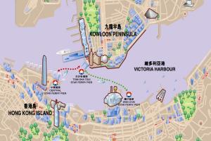 La mappa delle tratte dello Star Ferry di Hong Kong