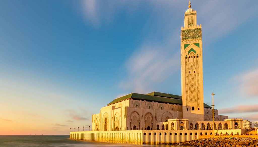 Glowing Sunset Of The Hassan Ii Mosque