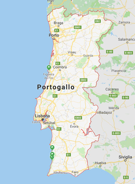 Mappa Del Portogallo